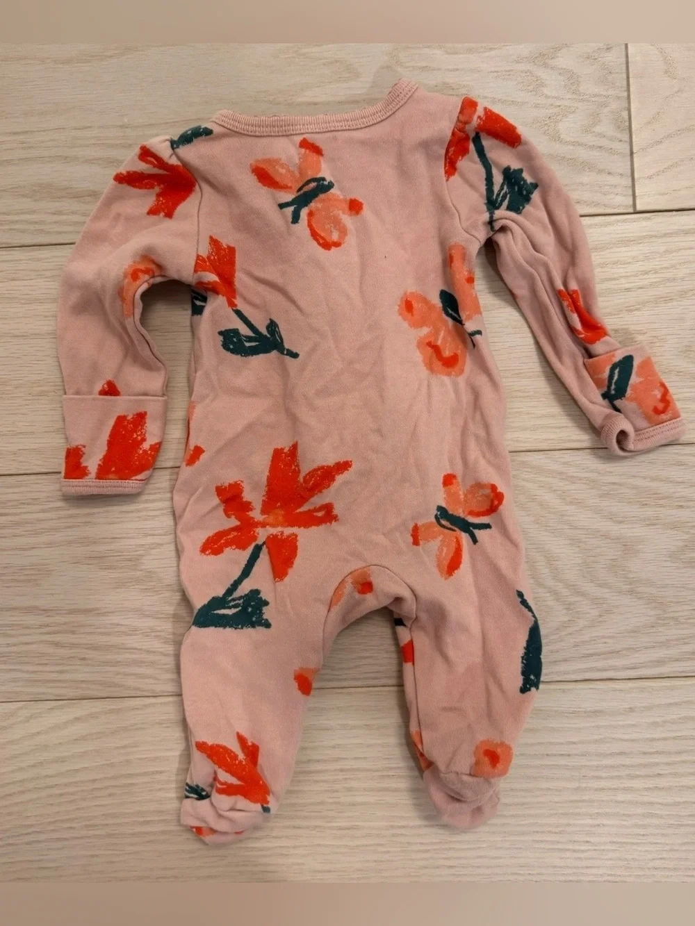 Carter's Pink Floral Footed One-Piece NB
